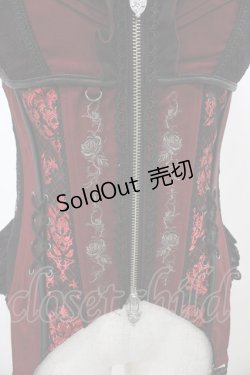 画像4: Ozz oneste / 薔薇刺繍コルセットビスチェ  赤 H-25-11-13-013-OO-TO-KB-ZH