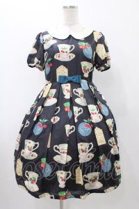 Leur Getter / フルーツティータイム袖付ワンピース M ネイビー H-25-11-13-017-LU-OP-KB-ZT045