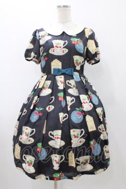 画像1: Leur Getter / フルーツティータイム袖付ワンピース M ネイビー H-25-11-13-017-LU-OP-KB-ZH