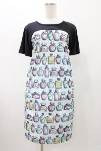 MILK / Perfumeカットワンピース  サックス×マルチトワレ H-25-11-13-019-ML-OP-KB-ZT468