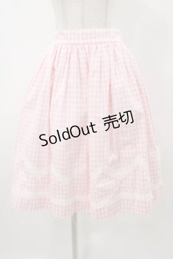 画像1: Shirley Temple / ギンガムミドルスカート  ピンク H-25-11-13-030-ET-SK-KB-ZH