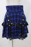 LISTEN FLAVOR / ハーネスプリーツスカート  ブルーチェック H-25-11-13-031-PU-SK-KB-ZH
