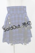 LISTEN FLAVOR / ハーネスプリーツスカート  ブルーチェック H-25-11-13-031-PU-SK-KB-ZH