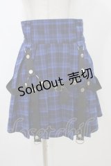 LISTEN FLAVOR / ハーネスプリーツスカート  ブルーチェック H-25-11-13-031-PU-SK-KB-ZH