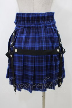 画像2: LISTEN FLAVOR / ハーネスプリーツスカート  ブルーチェック H-25-11-13-031-PU-SK-KB-ZH