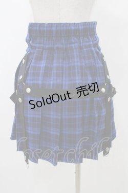 画像2: LISTEN FLAVOR / ハーネスプリーツスカート  ブルーチェック H-25-11-13-031-PU-SK-KB-ZH