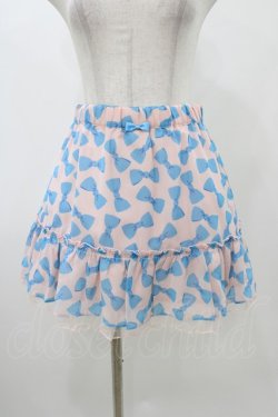 画像1: Emily Temple cute / ジョーゼットリボンスカート  ピンク×サックスリボン H-25-11-13-033-ET-SK-KB-ZH