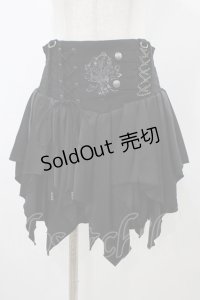 Ozz oneste / 刺繍イレギュラーハイウエストスカート  ブラック H-25-11-13-034-OO-SK-KB-ZH