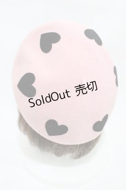 画像2: MILK / Marieハートベレー  ピンク×ブラック H-25-11-13-003-ML-AC-KB-ZH