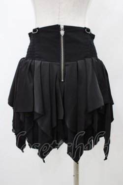 画像2: Ozz oneste / 刺繍イレギュラーハイウエストスカート  ブラック H-25-11-13-034-OO-SK-KB-ZH