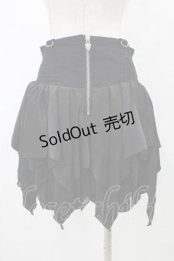 画像2: Ozz oneste / 刺繍イレギュラーハイウエストスカート  ブラック H-25-11-13-034-OO-SK-KB-ZH