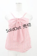 MILK / ギンガムリボンキャミ  レッド H-25-11-13-037-ML-TO-KB-ZH