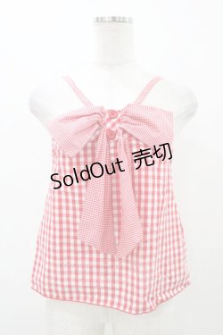 画像1: MILK / ギンガムリボンキャミ  レッド H-25-11-13-037-ML-TO-KB-ZH