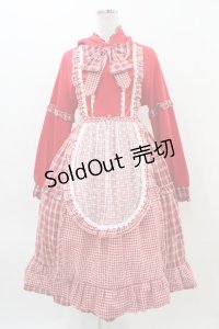 Four Daughters（海外ロリータブランド） / エプロン付きパーカーワンピース Free レッド H-25-11-14-037-0-OP-NS-ZH