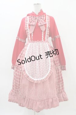 画像1: Four Daughters（海外ロリータブランド） / エプロン付きパーカーワンピース Free レッド H-25-11-14-037-0-OP-NS-ZH