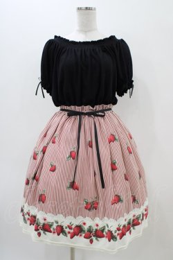 画像1: Ank Rouge / いちごストライプカットワンピース M ブラック H-25-11-14-041-CA-OP-NS-ZH