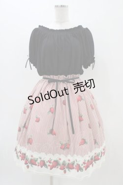 画像1: Ank Rouge / いちごストライプカットワンピース M ブラック H-25-11-14-041-CA-OP-NS-ZH