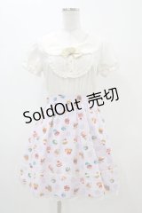 Amavel / スウィーツ柄ワンピース Free オフ/ラベンダー H-25-11-14-045-CA-OP-NS-ZH