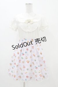 Amavel / スウィーツ柄ワンピース Free オフ/ラベンダー H-25-11-14-045-CA-OP-NS-ZH