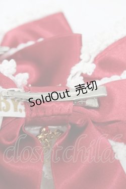 画像4: BABY,THE STARS SHINE BRIGHT / Sweet Heartくみゃちゃんリボンクリップ  エンジ H-25-11-14-005-BA-AC-NS-ZH