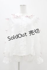 Chalmiere / フリルブラウス M オフ/ピンク H-25-11-14-052-0-BL-NS-ZH