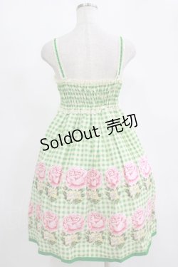 画像3: Emily Temple cute / ギンガム＆バラノースリーブワンピース  グリーン H-25-11-14-1003-ET-OP-KB-ZH