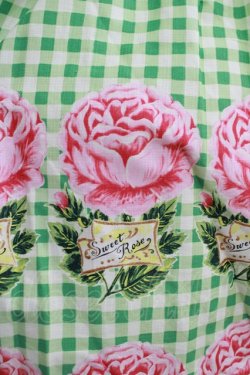 画像4: Emily Temple cute / ギンガム＆バラノースリーブワンピース  グリーン H-25-11-14-1003-ET-OP-KB-ZH