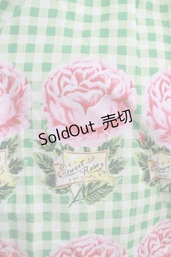 画像4: Emily Temple cute / ギンガム＆バラノースリーブワンピース  グリーン H-25-11-14-1003-ET-OP-KB-ZH