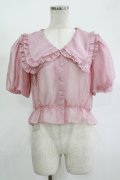 LAND by MILK BOY / LANDフリルブラウス  ピンク H-25-11-14-1030-MB-BL-KB-ZH