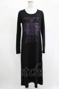 ALGONQUINS / プリントロングカットワンピース  黒×紫 H-25-11-14-1033-AL-OP-KB-ZH
