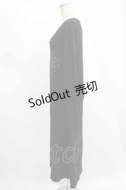 画像2: ALGONQUINS / プリントロングカットワンピース  黒×紫 H-25-11-14-1033-AL-OP-KB-ZH