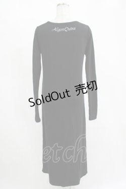 画像3: ALGONQUINS / プリントロングカットワンピース  黒×紫 H-25-11-14-1033-AL-OP-KB-ZH