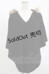 MILKBOY / ファー付ニットポンチョ  ブラック H-25-11-14-1036-MB-TO-KB-ZH