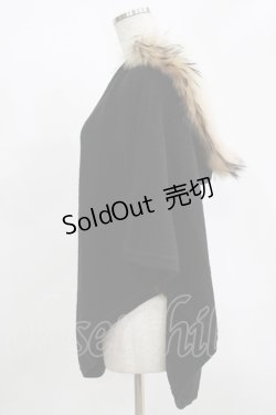 画像2: MILKBOY / ファー付ニットポンチョ  ブラック H-25-11-14-1036-MB-TO-KB-ZH