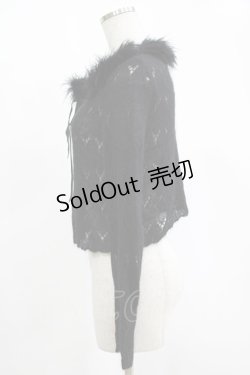 画像2: MILK / ファーリボンカーディガン  ブラック H-25-11-14-1037-ML-TO-KB-ZH