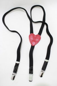 MILK / LOVEサスペンダー  ブラック×レッド H-25-11-14-1048-ML-ZA-KB-ZH