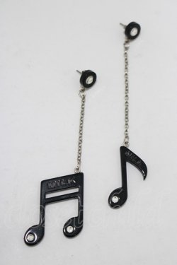 画像1: MILK / 音符ピアス  黒 H-25-11-14-1059-ML-AC-KB-ZH
