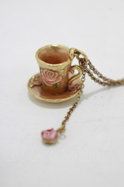 画像1: Emily Temple cute / ティーカップネックレス  ゴールド×ピンクストーン H-25-11-14-1070-ET-AC-KB-ZH