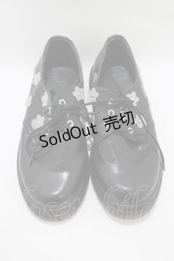 画像1: merry jenny / おはな咲いたラバーソールシューズ M ブラック H-25-11-14-1075-LO-SH-KB-ZH