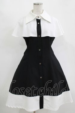 画像1: MIHO MATSUDA / ワンピース・バルダ S ブラック×ホワイト H-25-11-14-1002-GO-OP-KB-ZH