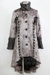 h.naoto Blood / レースアップフィッシュテールロングコート  ブラウン H-25-11-14-1014-HN-CO-KB-ZH