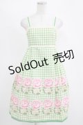 Emily Temple cute / ギンガム＆バラノースリーブワンピース  グリーン H-25-11-14-1003-ET-OP-KB-ZH