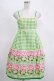 画像1: Emily Temple cute / ギンガム＆バラノースリーブワンピース  グリーン H-25-11-14-1003-ET-OP-KB-ZH (1)
