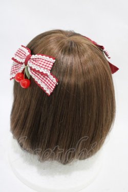 画像2: Amavel / ギンガムチェリーリボンクリップ  レッド H-25-11-14-008-CA-AC-NS-ZH