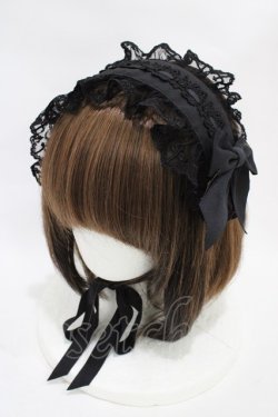 画像1: Innocent World / オリジナルクロスレースヘッドドレス  ブラック H-25-11-14-009-IW-AC-NS-ZH