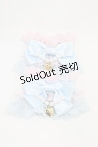 Angelic Pretty / 配色ロゴハートチャームお袖とめ  ピンク/サックス H-25-11-14-010-AP-ZA-NS-ZH