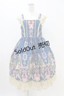 画像1: Infanta（海外ロリータブランド） / ジャンパースカートセット L ブルー H-25-11-14-014-0-OP-NS-ZH