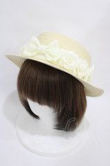 Innocent World / 薔薇リボンブレードハット  生成り H-25-11-14-002-IW-AC-NS-ZH