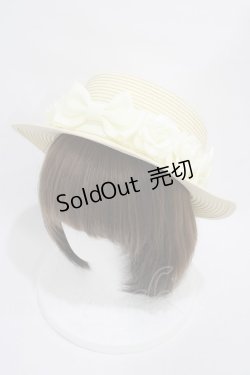 画像1: Innocent World / 薔薇リボンブレードハット  生成り H-25-11-14-002-IW-AC-NS-ZH