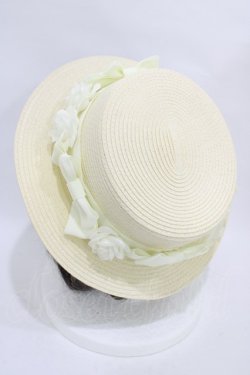 画像2: Innocent World / 薔薇リボンブレードハット  生成り H-25-11-14-002-IW-AC-NS-ZH